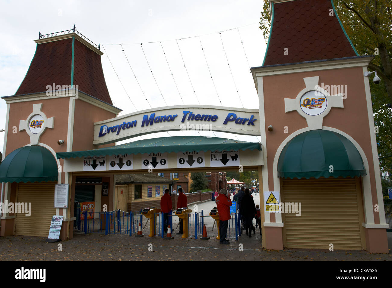 Entrance to Drayton Manor Theme Park Tamworth Staffordshire UK Stock
