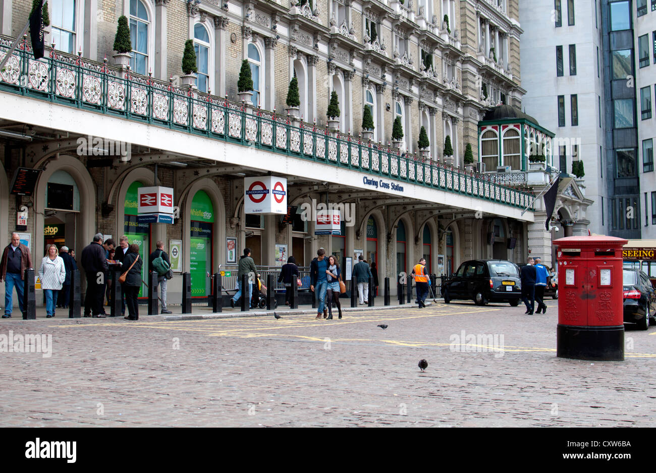 Charing Cross railway and Underground stations, London, UK Stock Photo