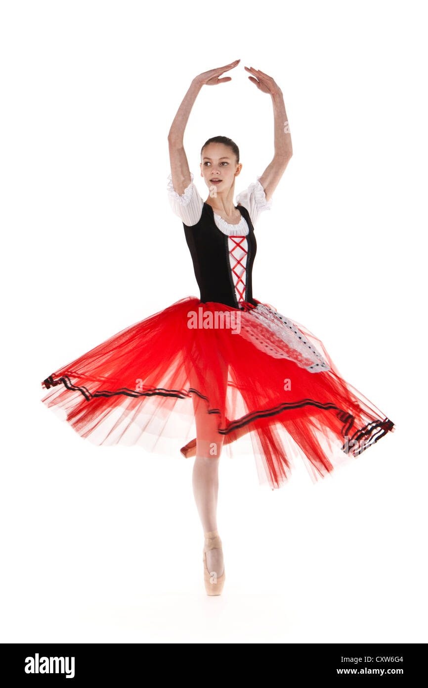Teenage ballerina in Italian style romantic tutu performing a pirouette  Stock Photo - Alamy