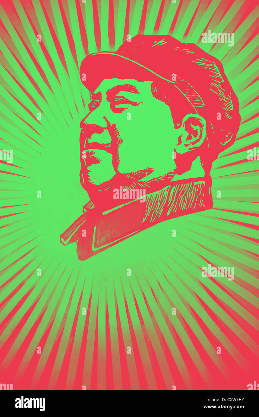 The late leader MAO zedong portrait Stock Photo