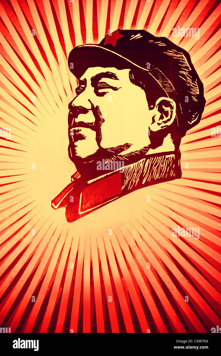 The late leader MAO zedong portrait Stock Photo