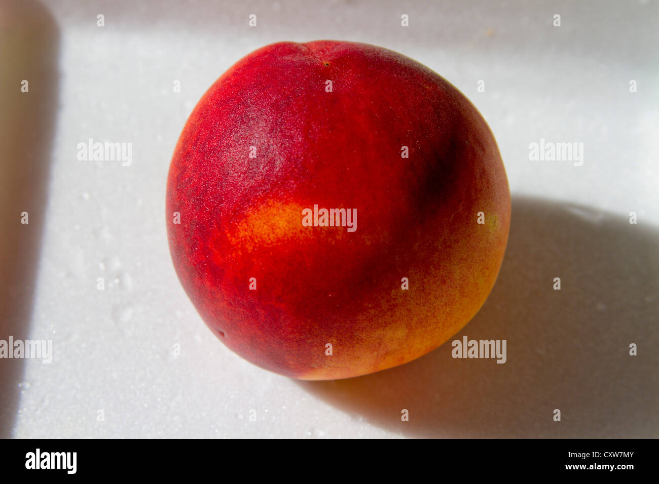 Nice color ripe peach. Stock Photo
