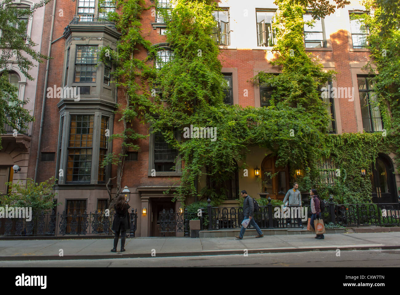 New York City, NY, USA, Townhouses, Row Houses, city,, Brown stone