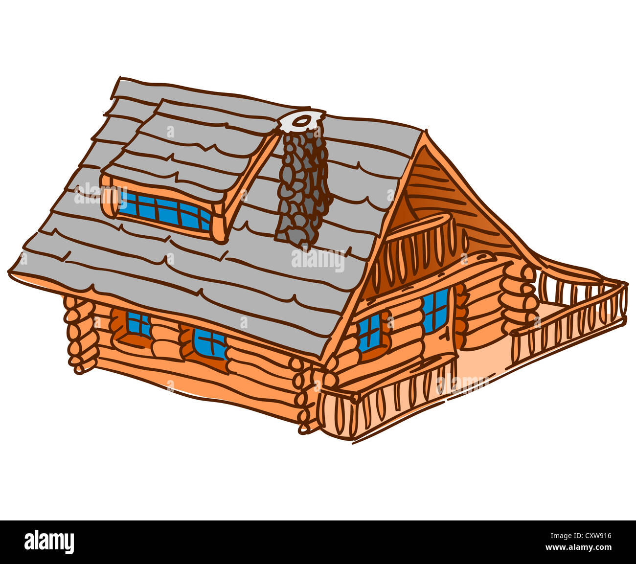 Vintage log cabin Cut Out Stock Images & Pictures Alamy