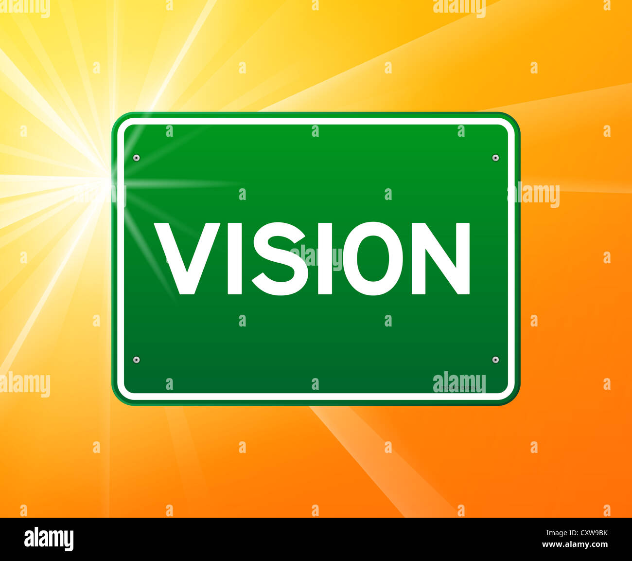 Vision Green Sign Stock Photo Alamy