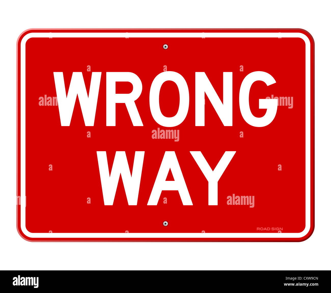 Wrong Way Sign Stock Photo