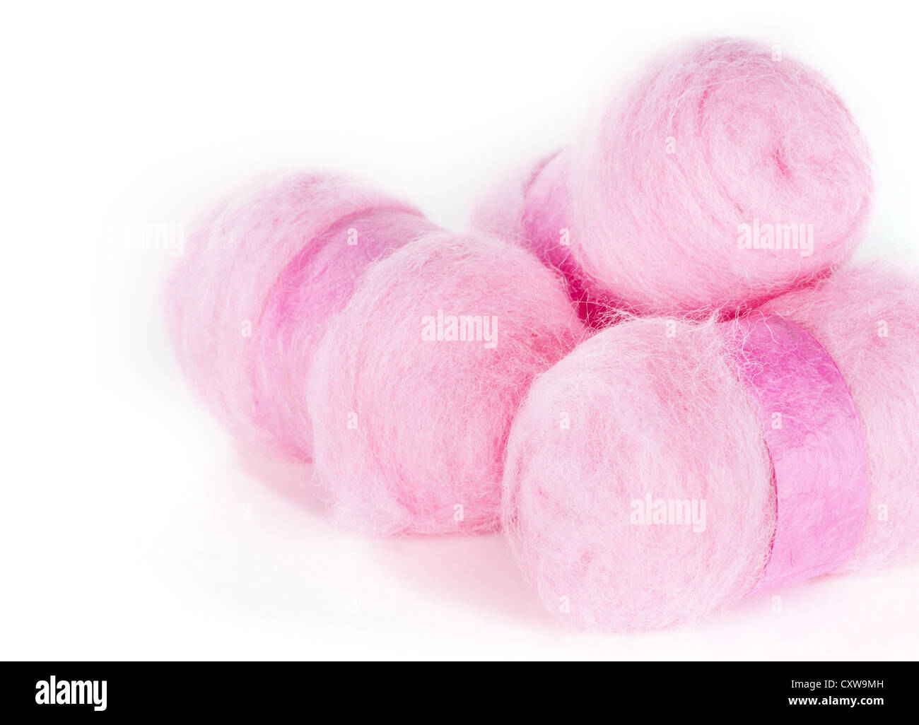 Pink Yarn Ball Isolated on White Background Stock Photo - Alamy