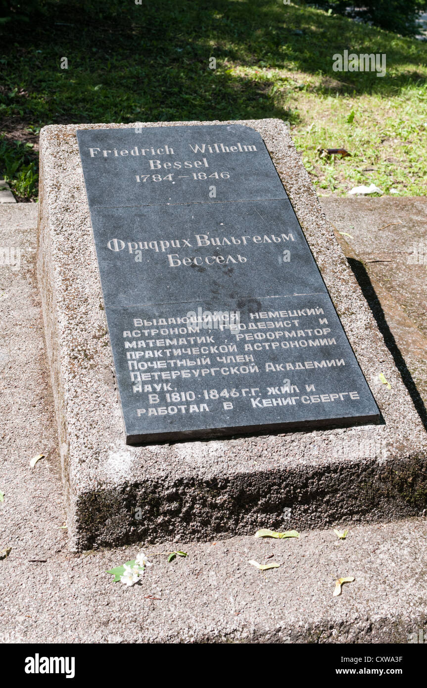 Grave of Friedrich Wilhelm Bessel in Kaliningrad. Russia Stock Photo