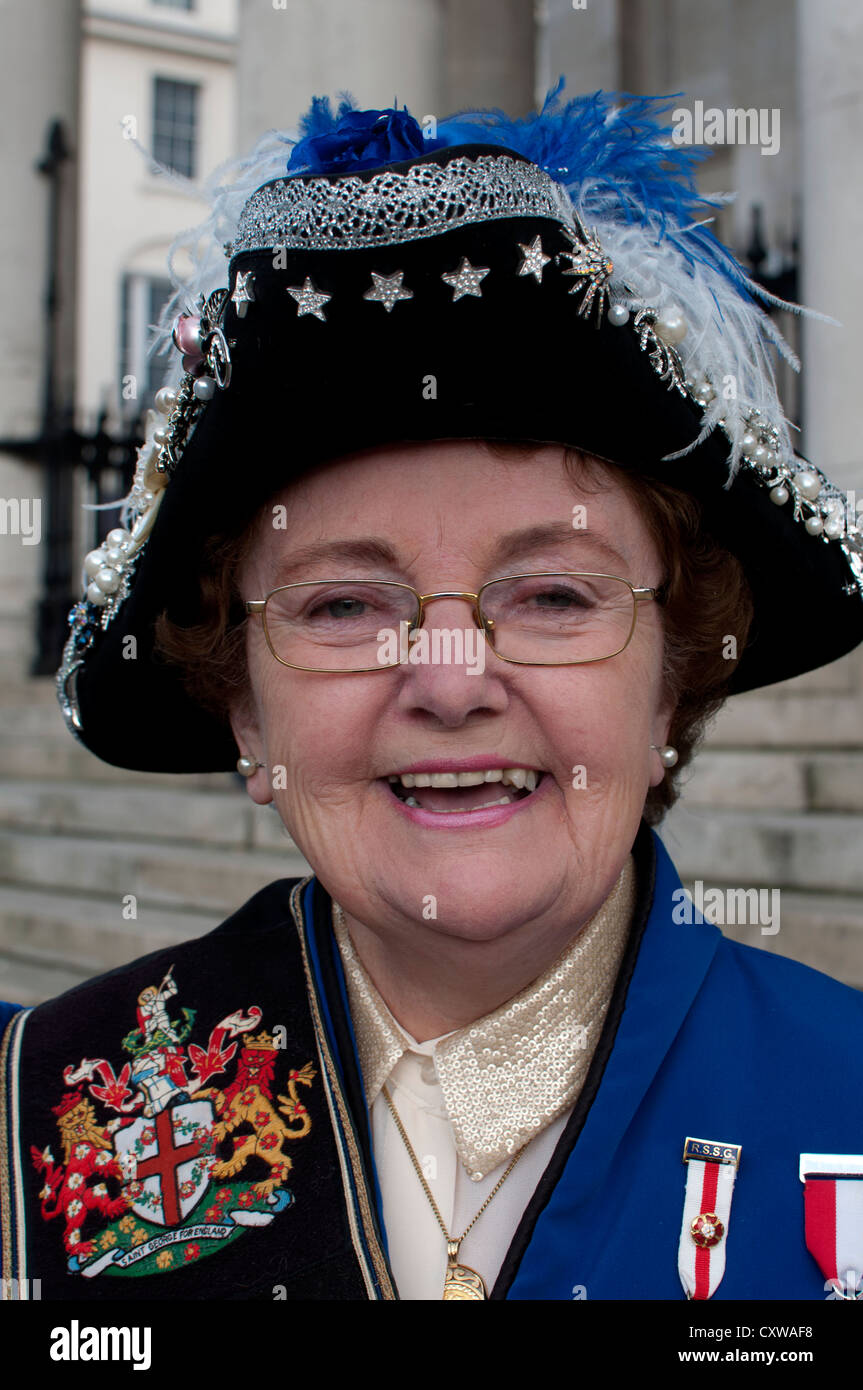 Town Crier of Peterborough, Pearl Capewell Stock Photo