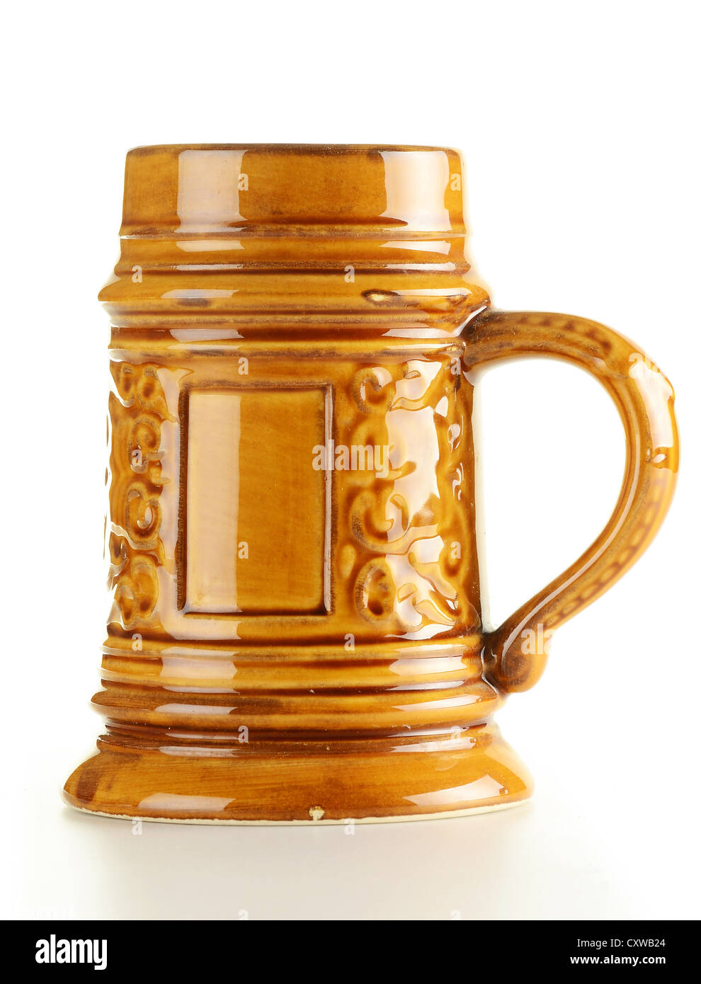 Traditional beer mug isolated on white background Stock Photo
