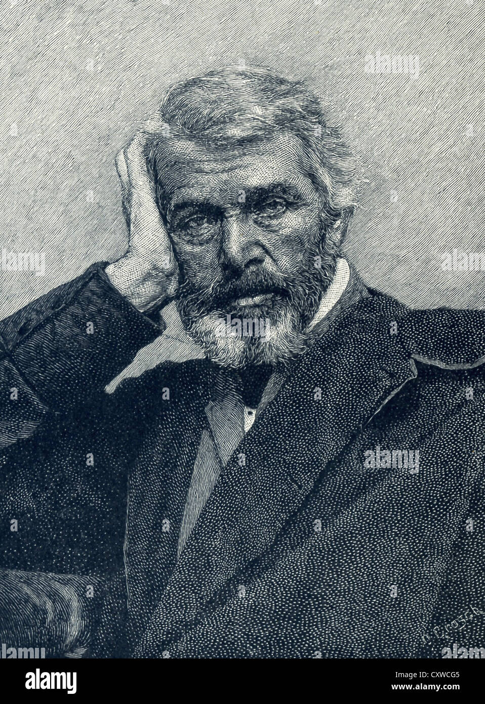 Thomas Carlyle was a British man of letters. After working as a teacher, he became the interpreter of German Romanticism. Stock Photo