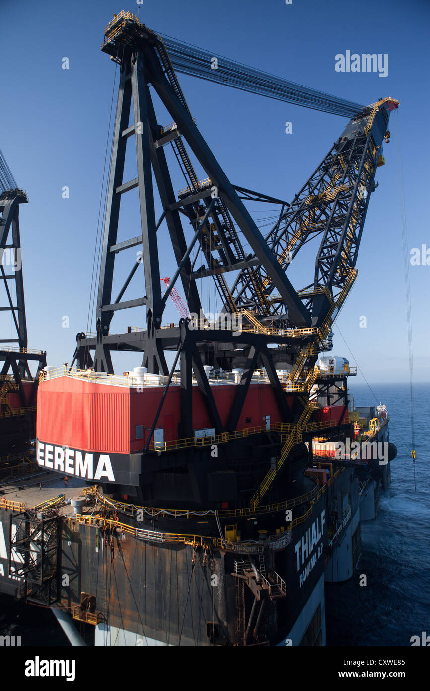 The Heerema Thialf Marine Heavy Lift Construction Crane Barge Stock