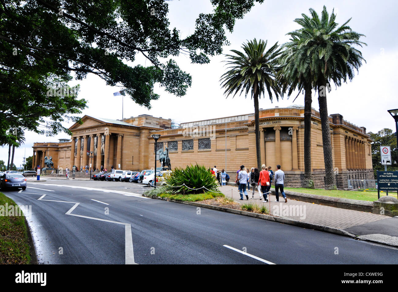 Exterior of the Art Gallery of New South Wales in Sydney, Australia. Unidentified people. EDITORIAL USE. Stock Photo