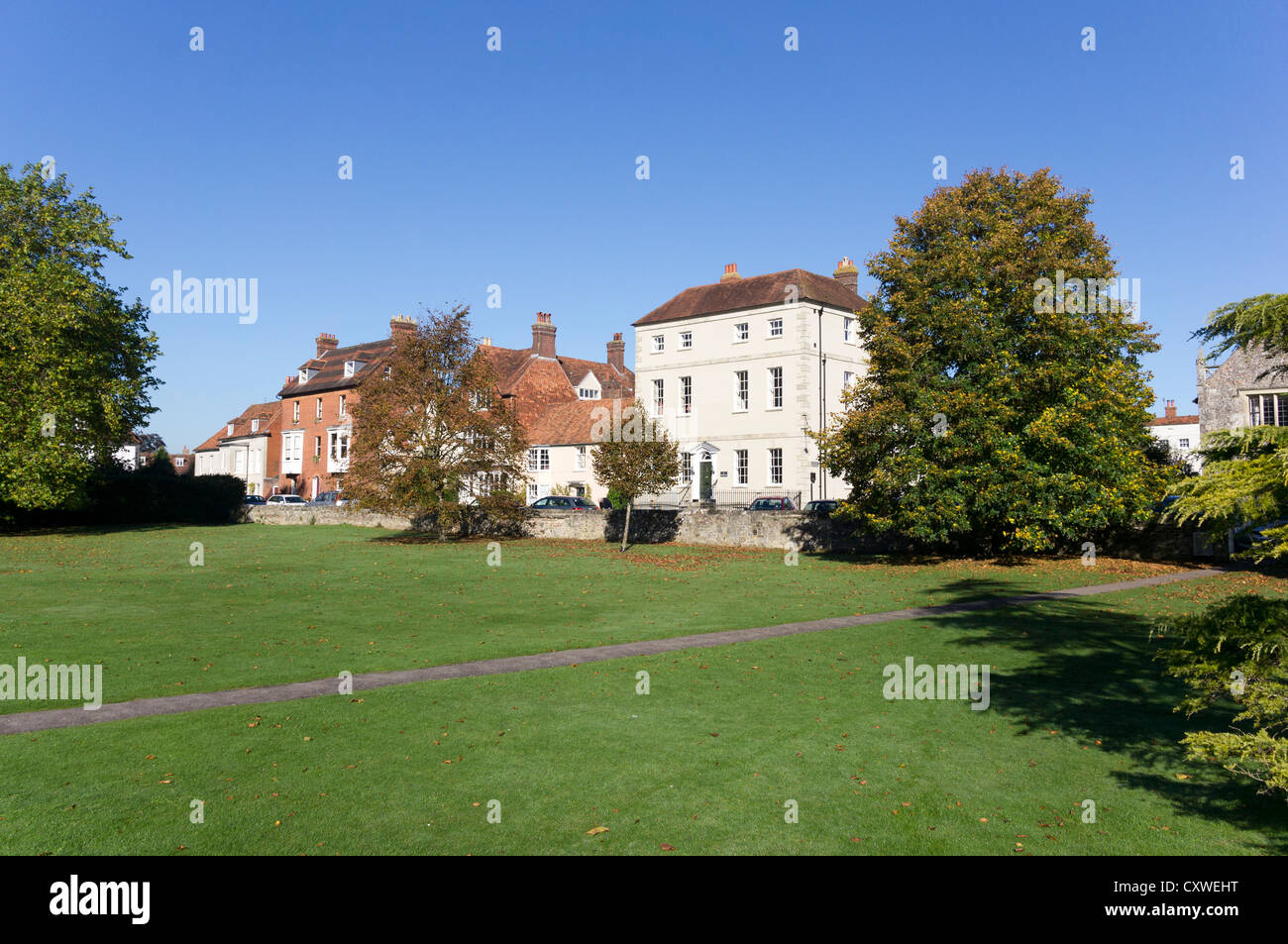 Part of Salisbury Cathedral Close Stock Photo Alamy