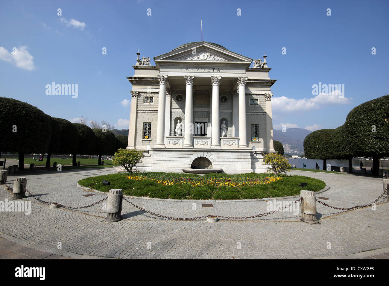 The beautiful Volta Temple (Tempio Voltiano) Como, lake, lake Como, temple, photoarkive Stock Photo