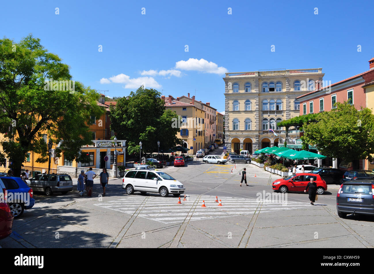 Main town square in Labin, Istria, Croatia Stock Photo