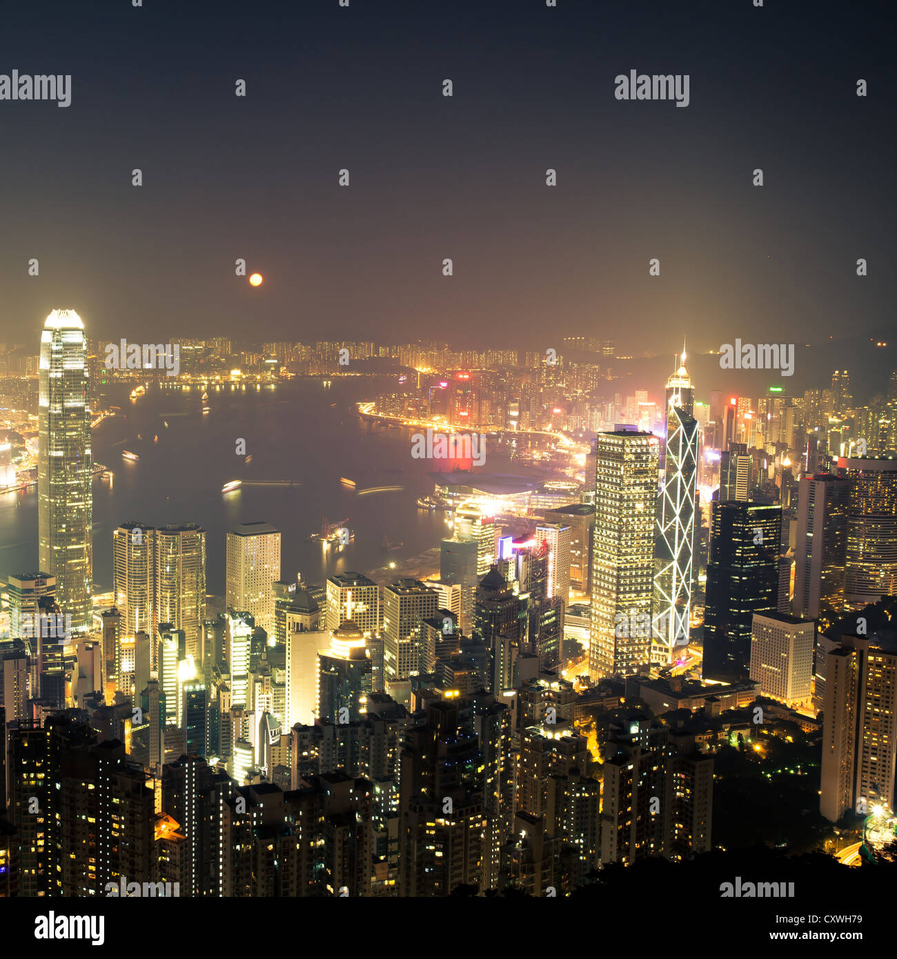 night scene in Hong Kong Stock Photo - Alamy