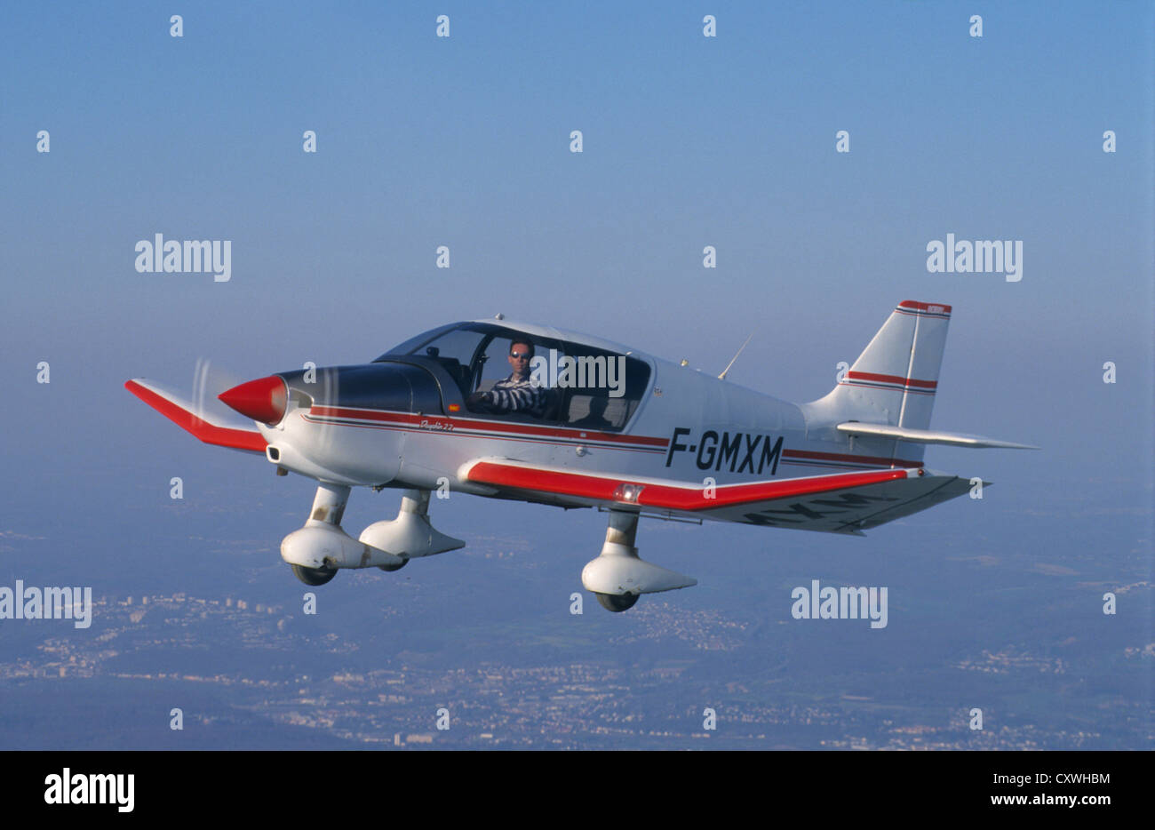 French plane Robin DR400-120 in flight, France Stock Photo - Alamy