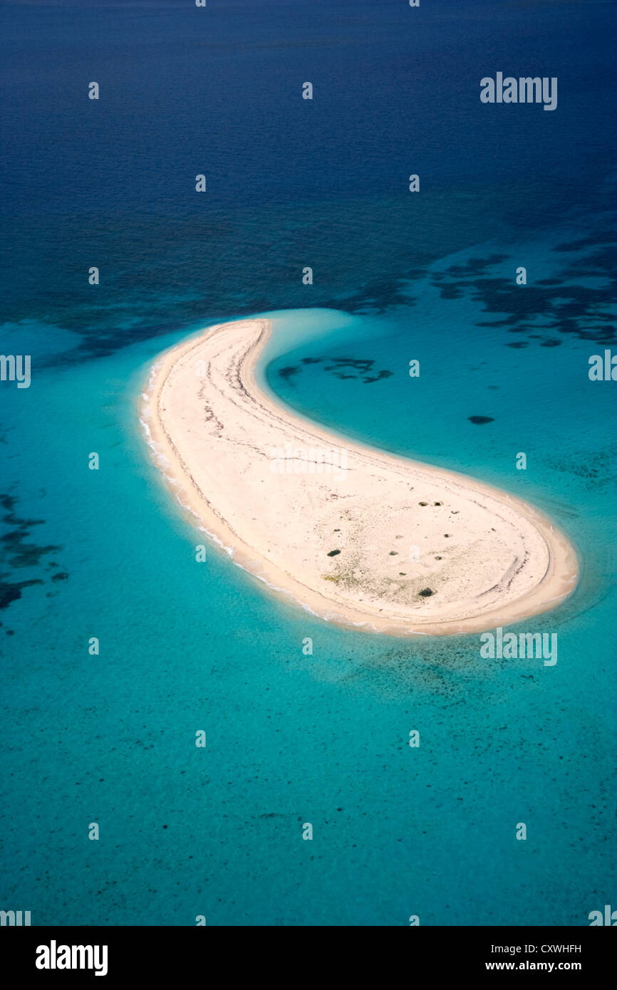 teardrop shaped middle key sand island in the dry tortugas florida keys usa Stock Photo