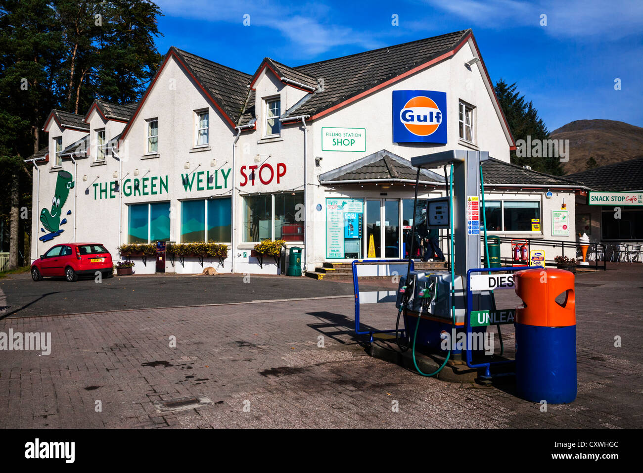 The Green Welly Stop, Tyndrum, Perthshire, Scotland. Stock Photo