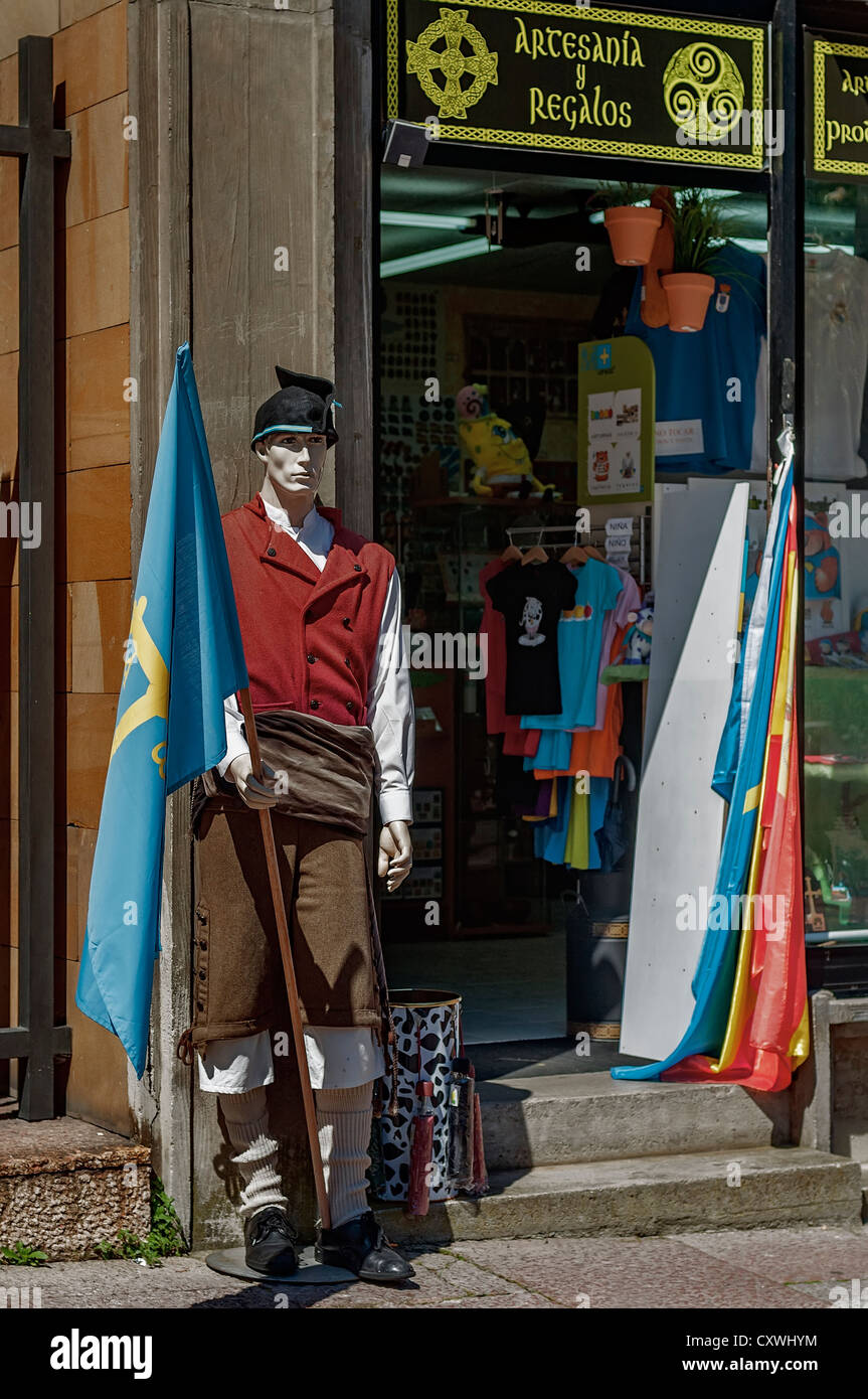 Mannequin with the costume typical Asturian in a shop of Oviedo, Asturias,  Spain, Europe Stock Photo - Alamy