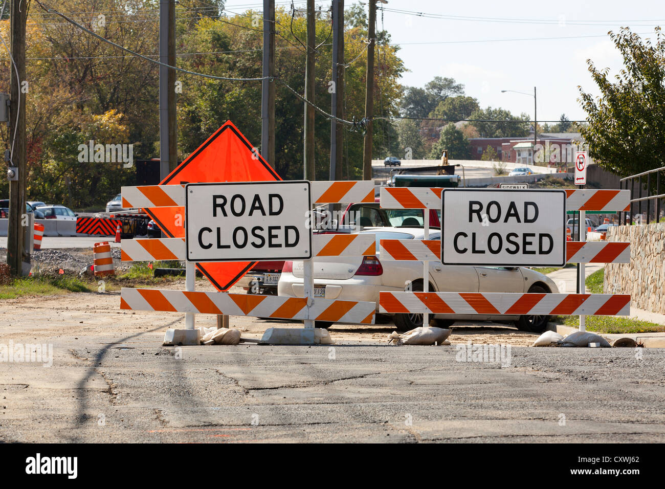 Road closed construction closure hires stock photography and images