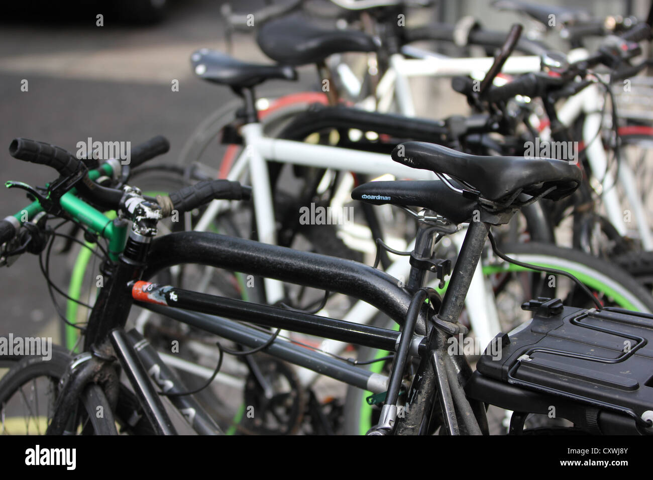 London, U.K., city, europe, bicycles parked, photoarkive Stock Photo