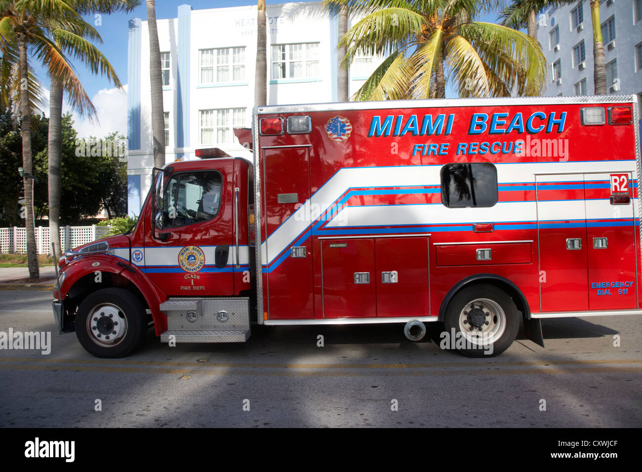 miami beach fire rescue vehicle south beach florida usa Stock Photo