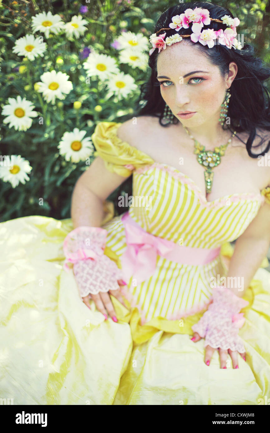 Flowers in her hair dress hot sale