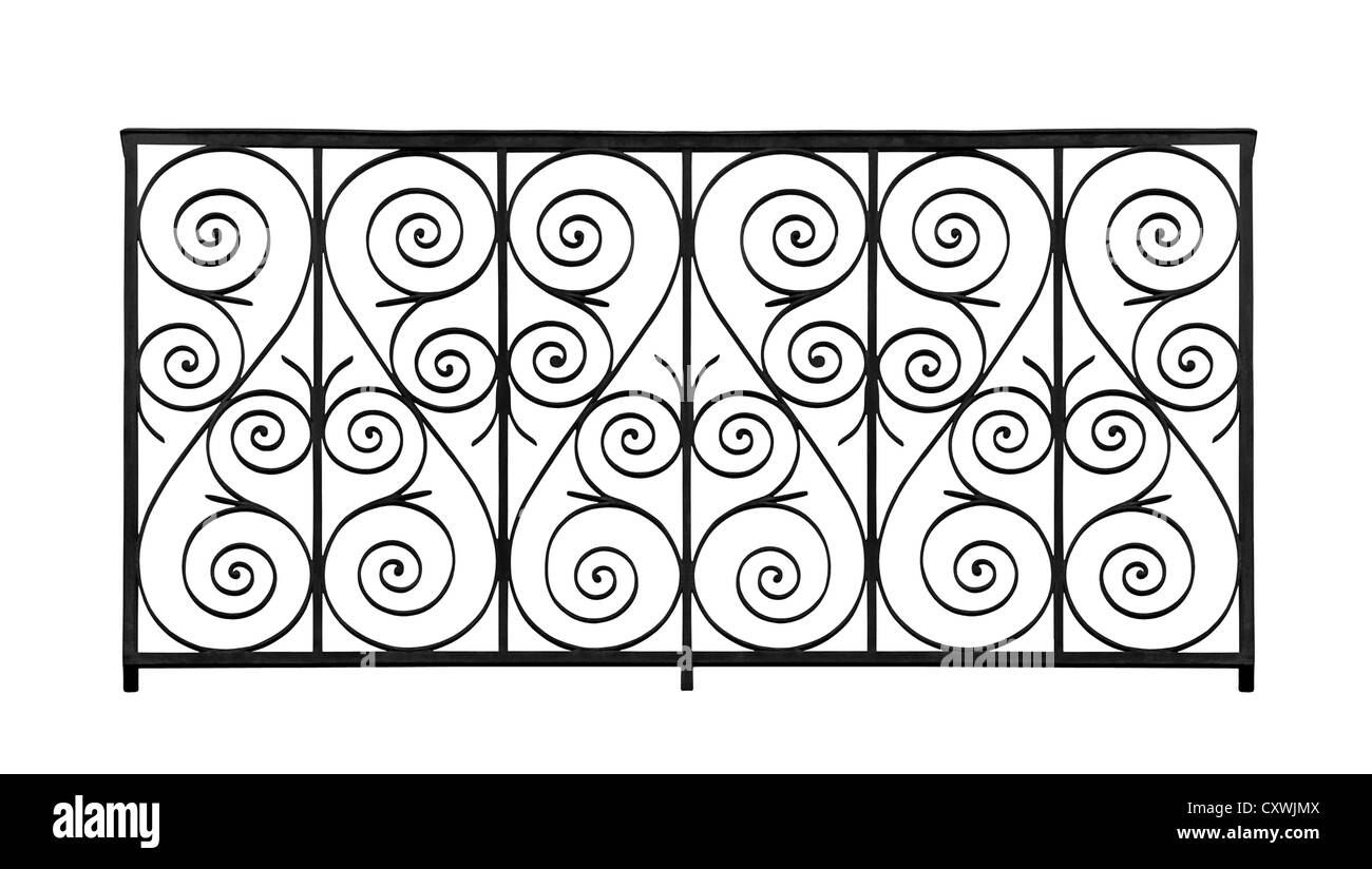 Forged decorative lattice isolated on white background Stock Photo
