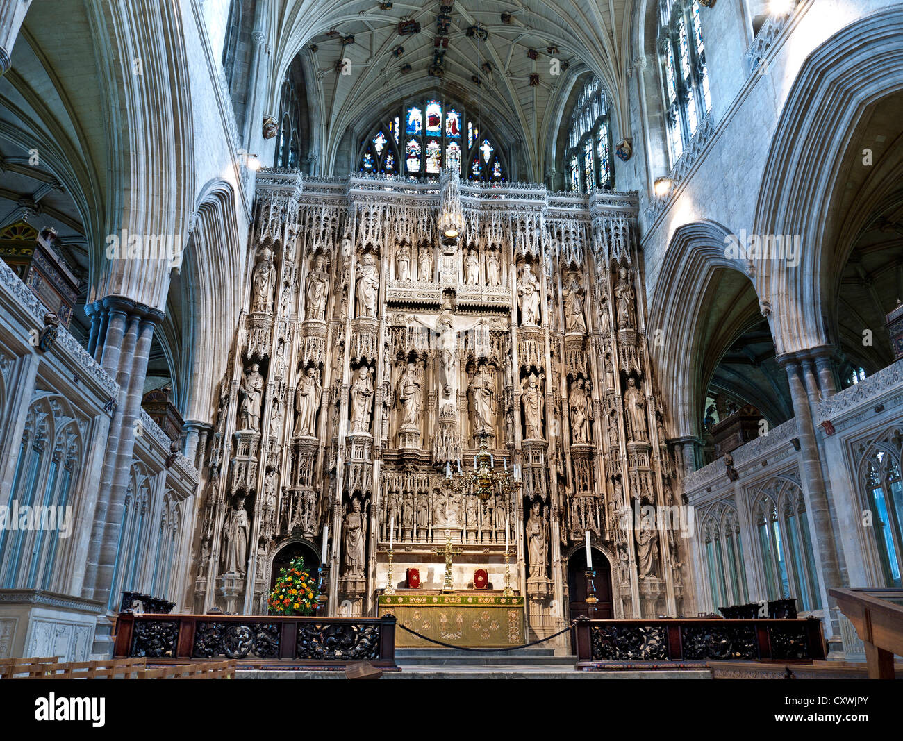 Winchester Cathedral interior renowned historic carved altar Stock Photo -  Alamy