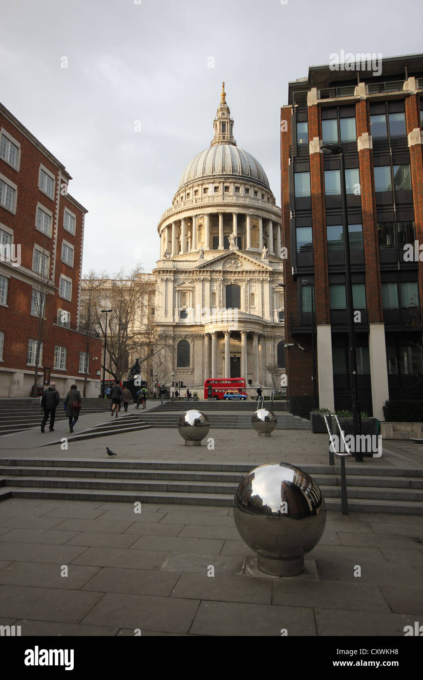 an interesting view of Saint Paul's Cathedral from a distance, London,U.K., city, europe, photoarkive Stock Photo