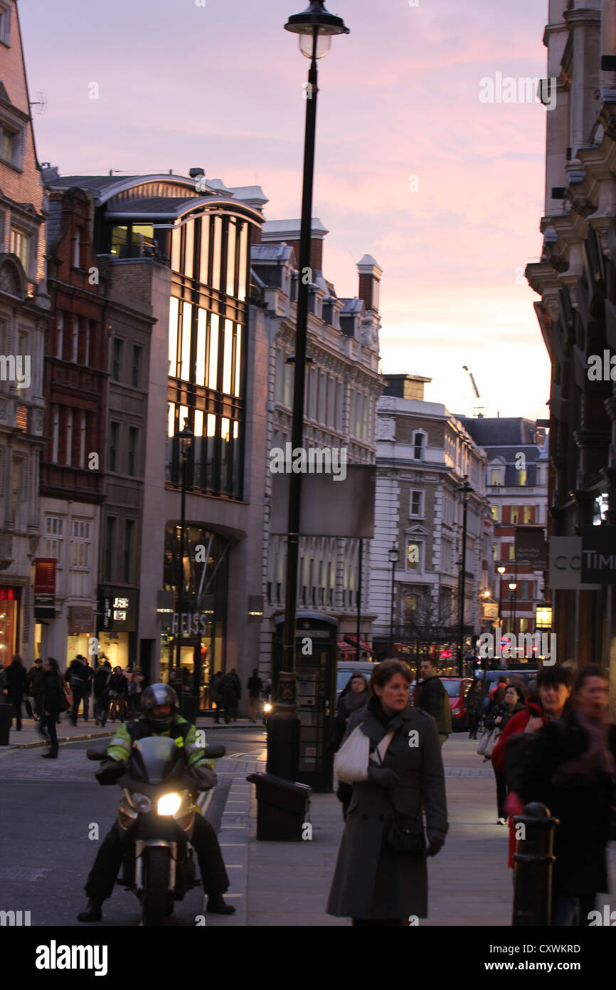 London,U.K. city, europe, a  beautiful streetview from Covent Garden to Leicester square, high street, traffic, people Stock Photo