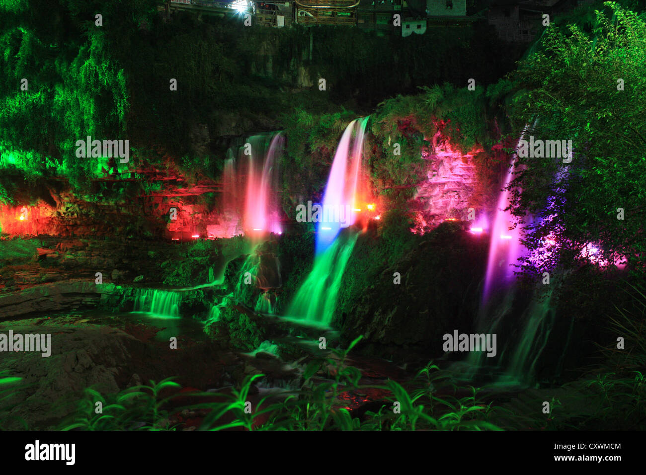 Furong Town Waterfall Stock Photo