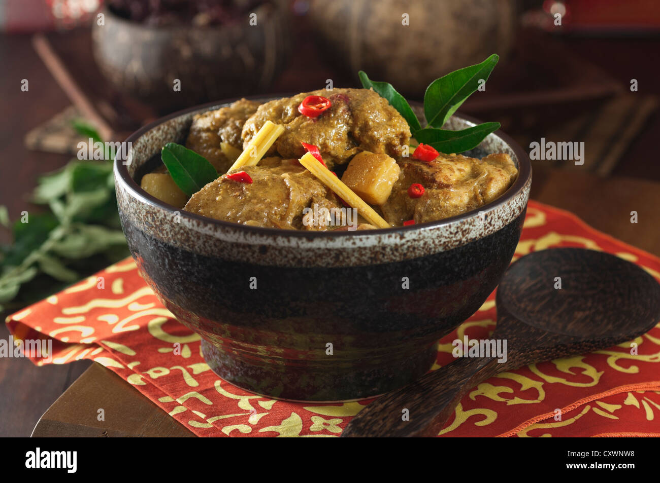 Peranakan chicken curry Malaysian Food Stock Photo