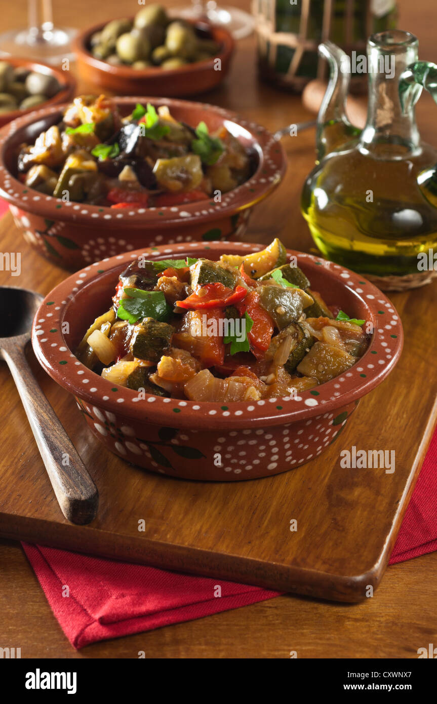 Pisto Manchego Spanish vegetable stew Stock Photo Alamy