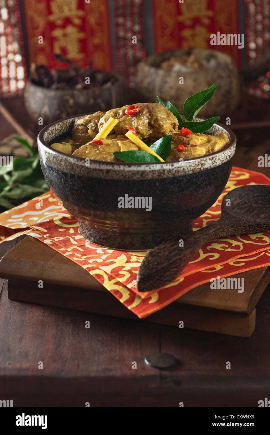 Peranakan chicken curry Malaysian Food Stock Photo
