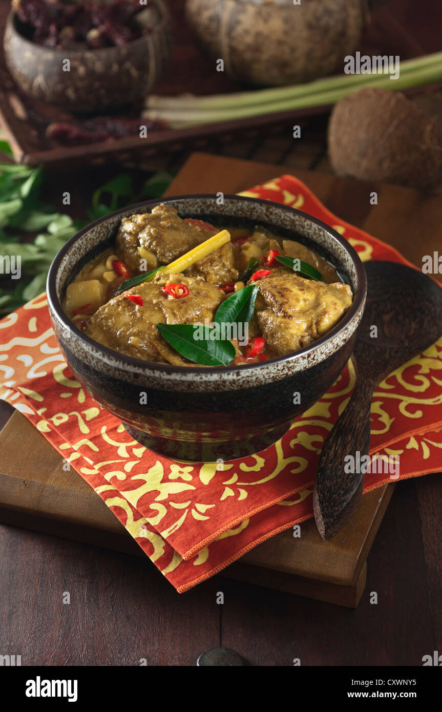 Peranakan chicken curry Malaysian Food Stock Photo
