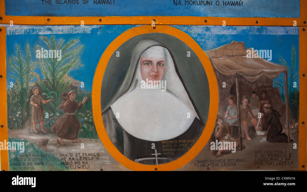 Mother or Saint Marianne Cope also known as the Blessed Marianne of Molokai, who worked with lepers on Molokai, Hawaii. Stock Photo