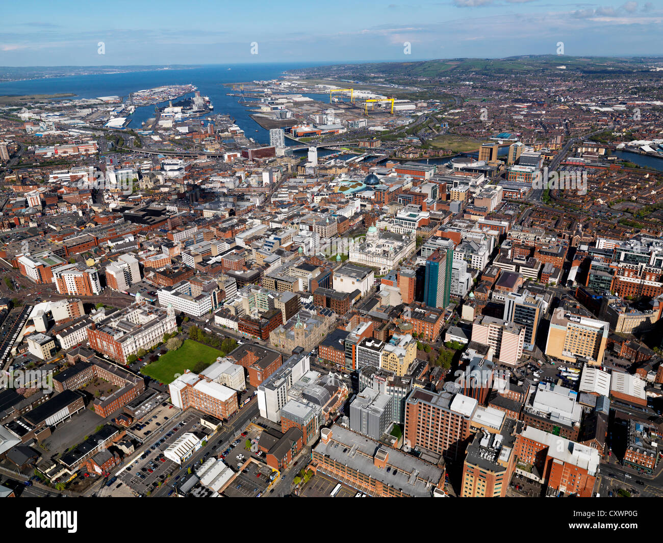 Belfast aerial April 2012 Stock Photo