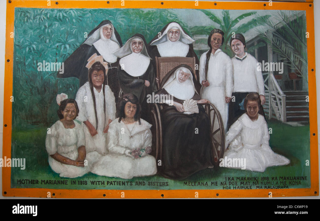 Mother or Saint Marianne Cope also known as the Blessed Marianne of Molokai, who worked with lepers on Molokai, Hawaii. Stock Photo