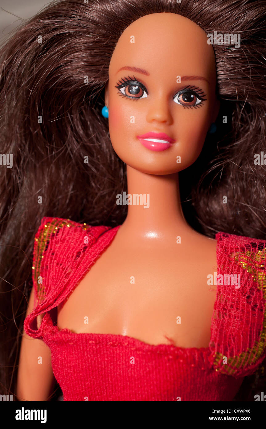 Brunette Barbie Doll close up portrait Stock Photo - Alamy