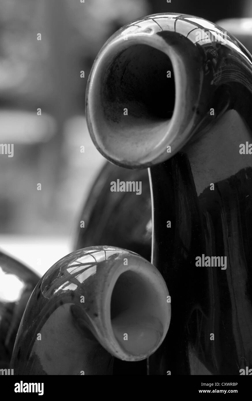 Tea for Two - Two spouts of tea pots Stock Photo