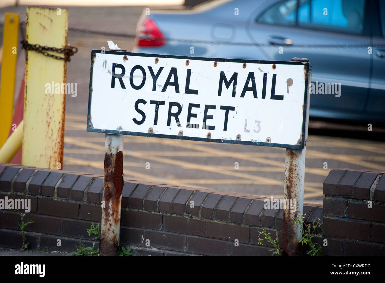 Royal Mail Street Sign Post Postal Service Road Stock Photo