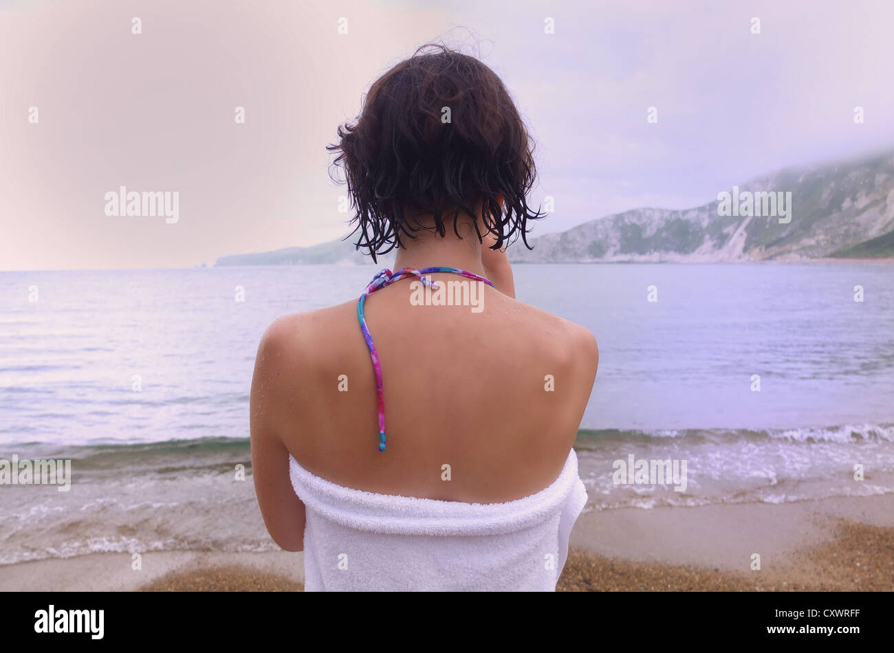 Teen Girl Short Hair Rear Stock Photos Teen Girl Short Hair Rear