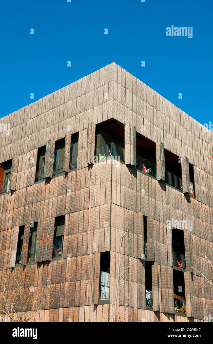Bambu building. PAU Carabanchel, Madrid, Spain. Stock Photo