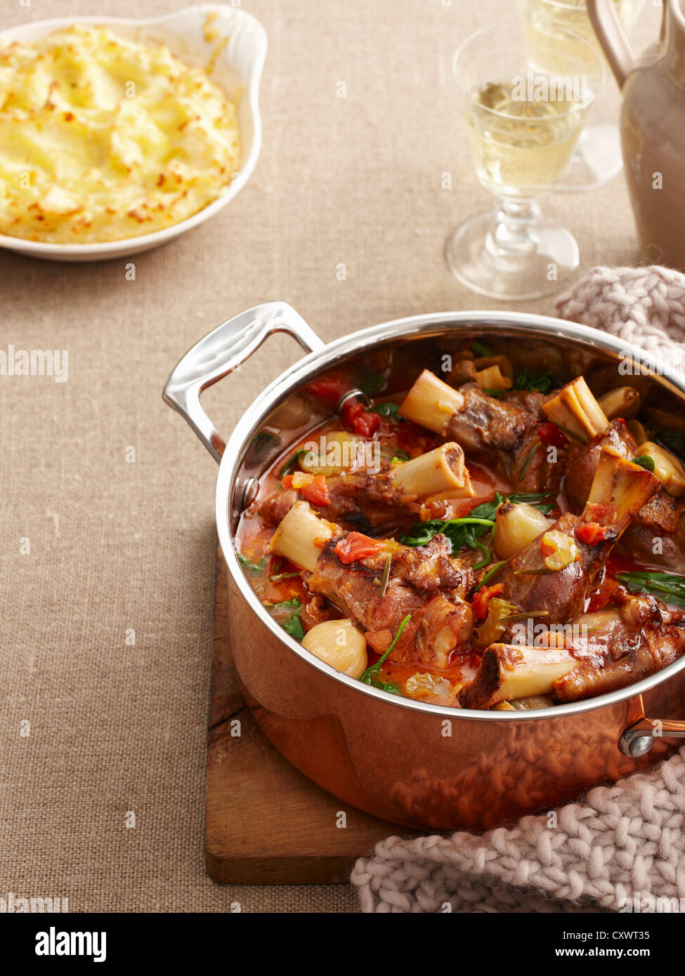 Dish of braised lamb and vegetables Stock Photo Alamy