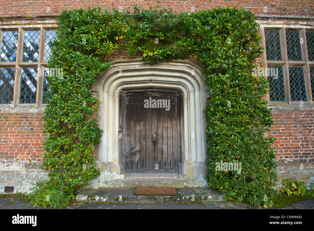 Front door of Jacobean manor house in Herefordshire England UK Stock Photo