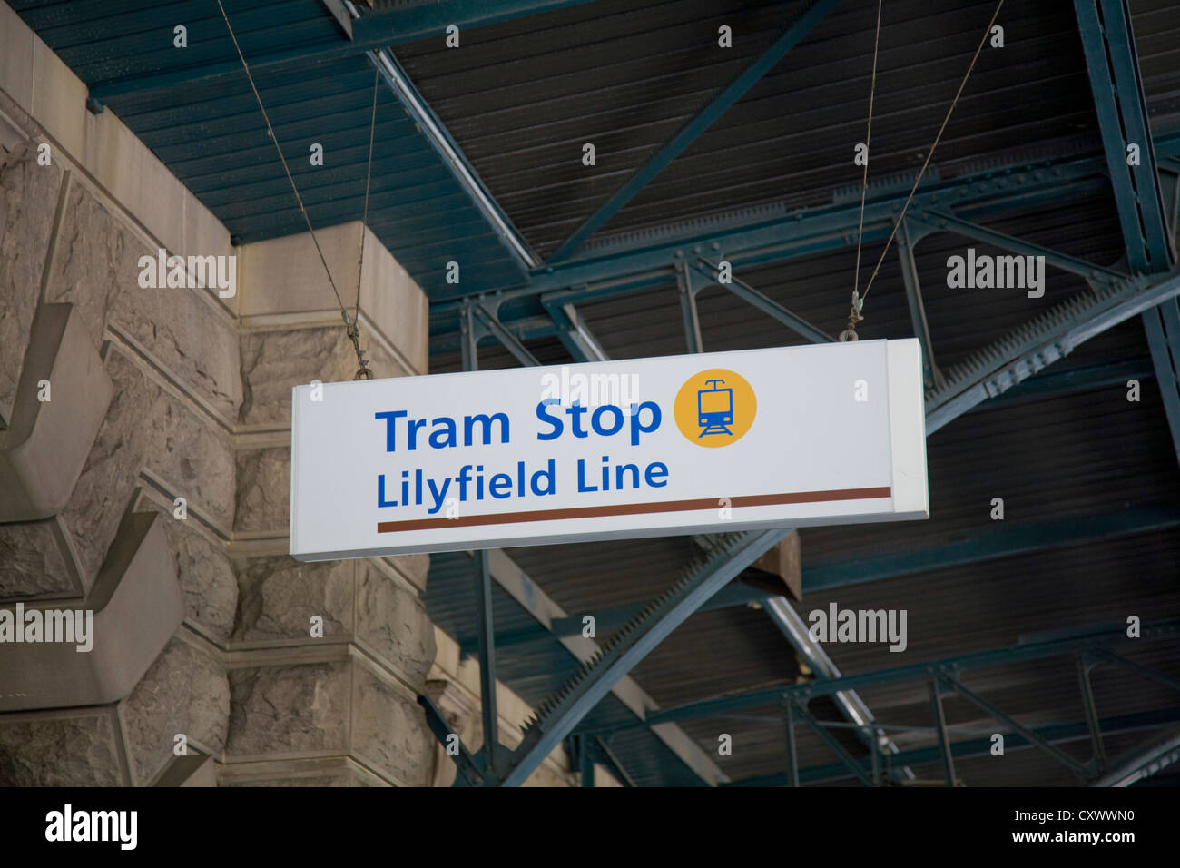 wayfinding signage for the tram on the lilyfield line at Central Station, sydney,australia Stock Photo