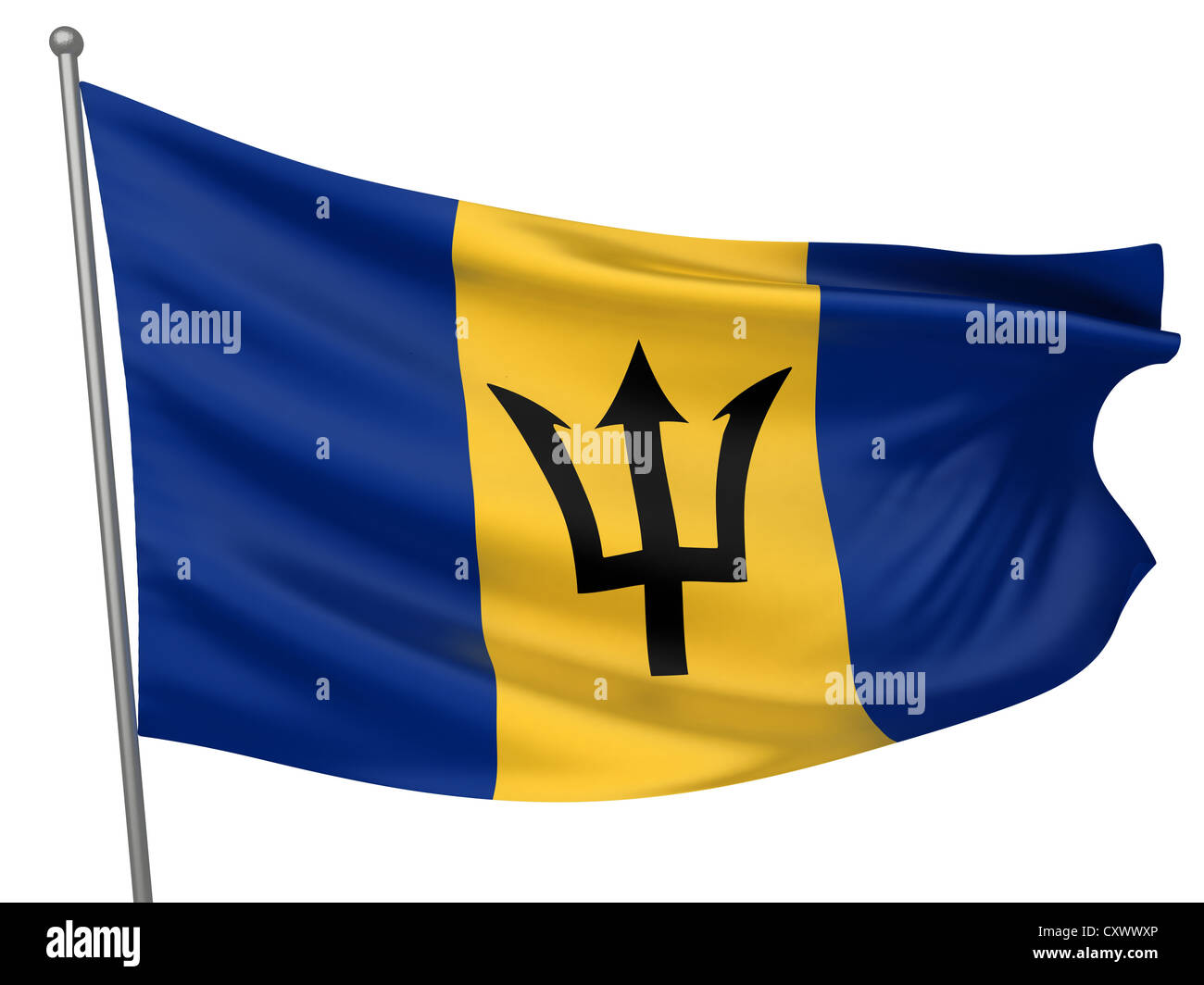 Barbados National Flag All Countries Collection Isolated Image